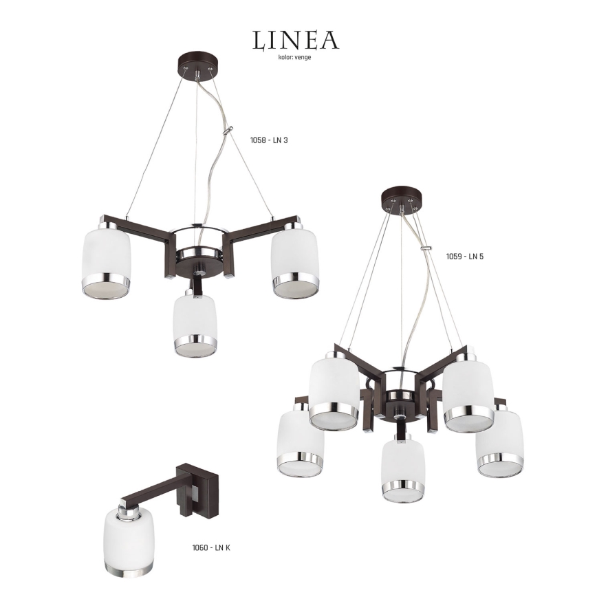 Jupiter 1058 LN3 - Candelabro pendente LINEA 3xE27/60W/230V