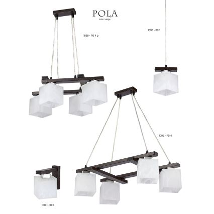 Jupiter 1096 - PO1 - Candelabro pendente POLA 1xE27/60W/230V wenge