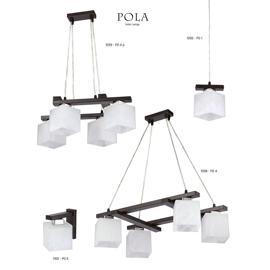 Jupiter 1096 - PO1 - Candelabro pendente POLA 1xE27/60W/230V wenge