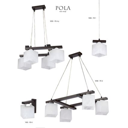 Jupiter 1098 - PO4 - Candelabro pendente POLA 4xE27/60W/230V wenge