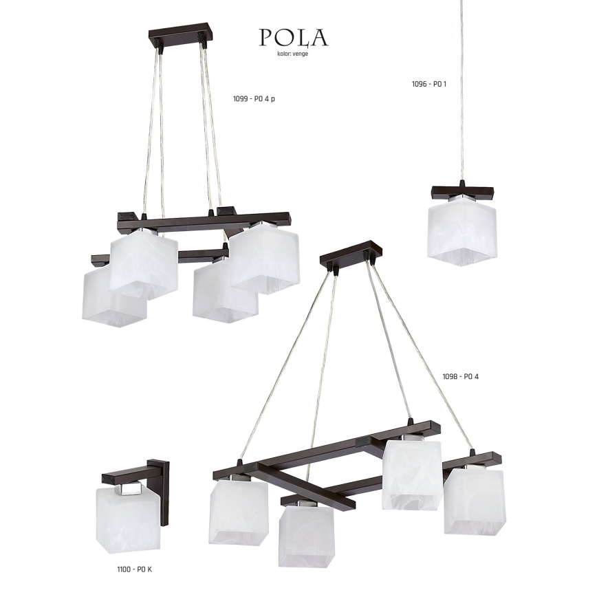 Jupiter 1099 - PO 4 p - Candelabro pendente POLA 4xE27/60W/230V wenge