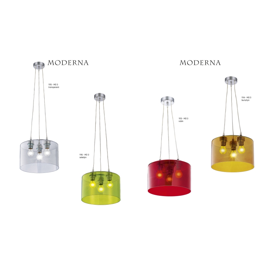 Jupiter 1115 - MD 3 - Luz pendente MODERNA 3xE27/80W/230V