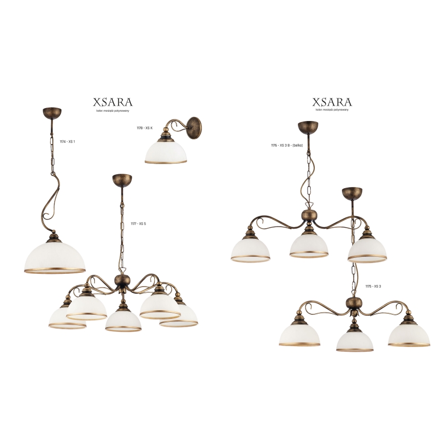 Jupiter 1178 - XSK - Luz de parede XSARA 1xE27/60W/230V