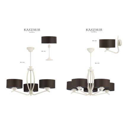 Jupiter 1191 - KS 3 - Luz pendente KASZMIR 3xE27/60W/230V