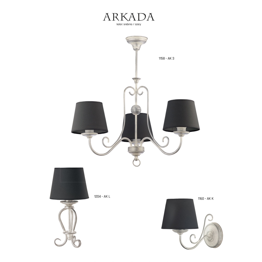 Jupiter 1204 - Lâmpada de mesa ARKADA 1xE27/60W/230V 
