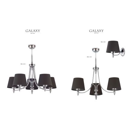 Jupiter 1255 - GX 5 - Candelabro pendente GALAXY 5xE27/60W/230V