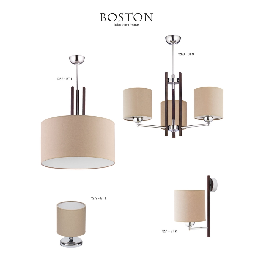 JUPITER 1271-BTK - Luz de parede BOSTON 1xE27/60W