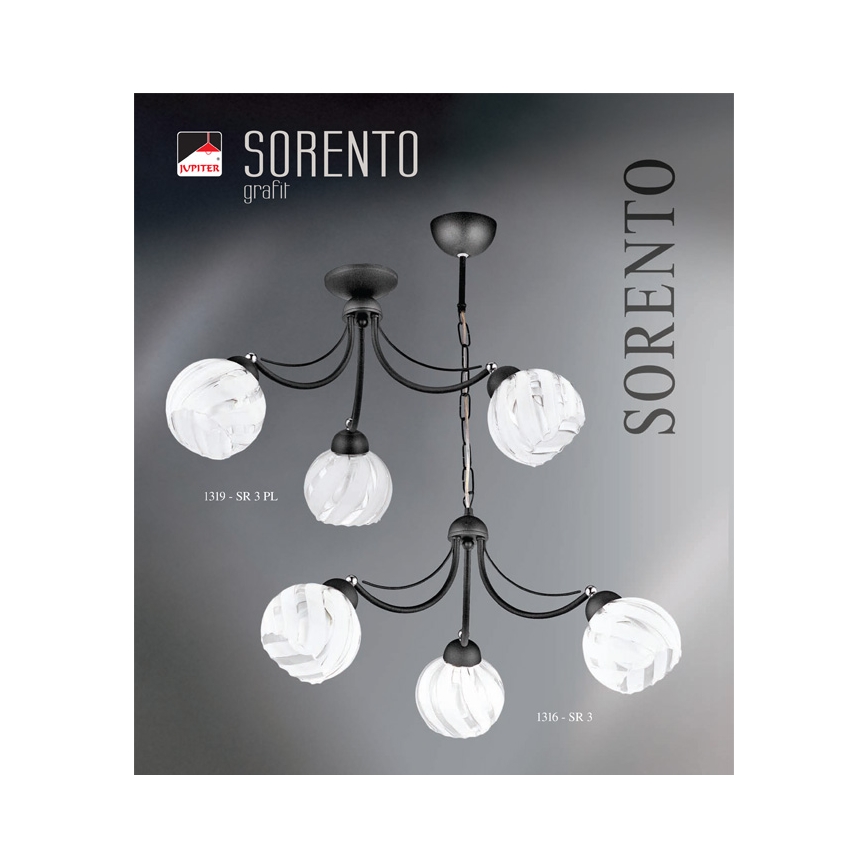 JUPITER 1316-SR3 - Luz pendente SORENTO 3xE27/60W