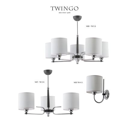 Jupiter 1407 - TW 3 G - Candelabro pendente TWINGO 3xE27/60W/230V