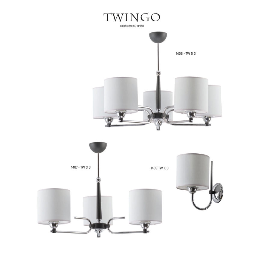 Jupiter 1407 - TW 3 G - Candelabro pendente TWINGO 3xE27/60W/230V