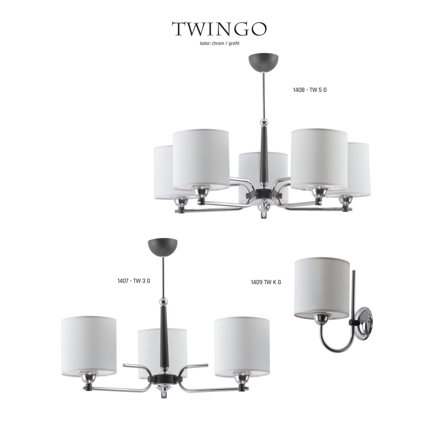 Jupiter 1408 - TW 5 G - Candelabro pendente TWINGO 5xE27/60W/230V
