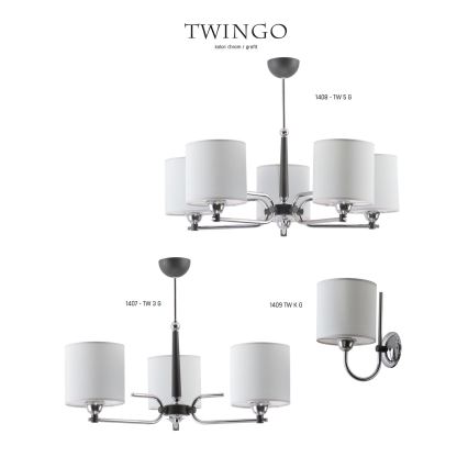 Jupiter 1409 - TW K G - Luz de parede TWINGO 1xE27/60W/230V