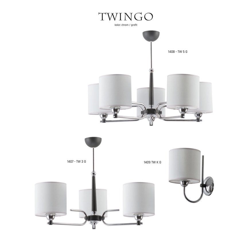 Jupiter 1409 - TW K G - Luz de parede TWINGO 1xE27/60W/230V