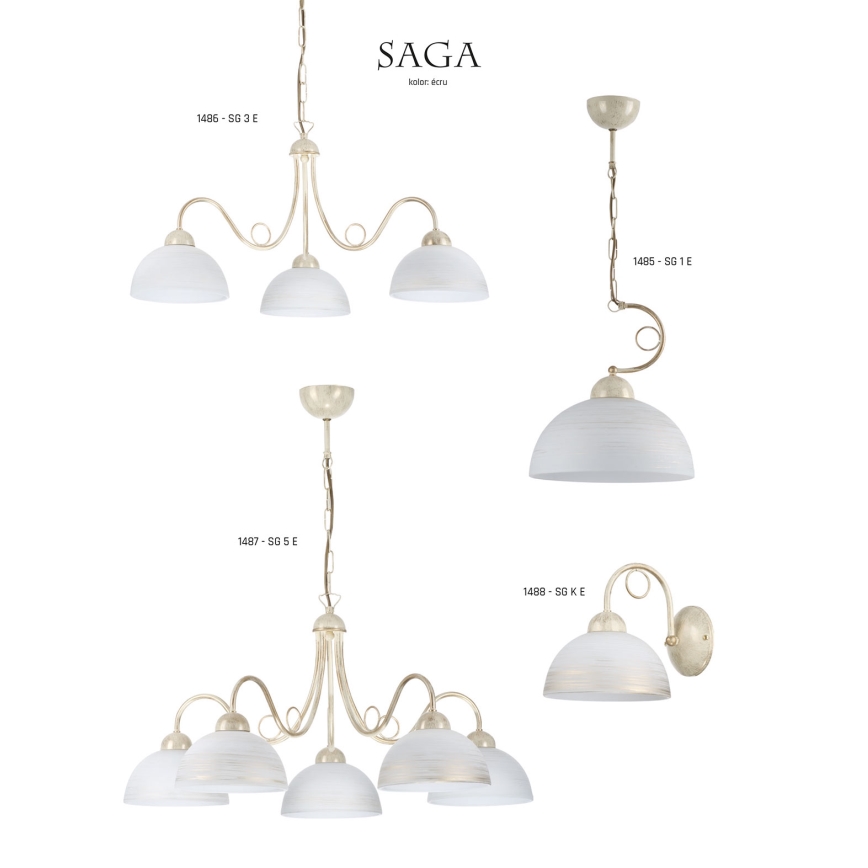 Jupiter 1487 - Candelabro numa corrente SAGA 5xE27/60W/230V