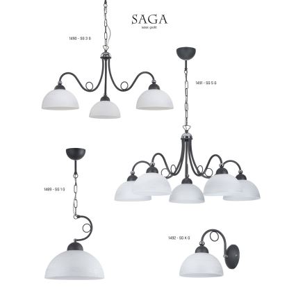 Jupiter 1490 - Candelabro numa corrente SAGA 3xE27/60W/230V