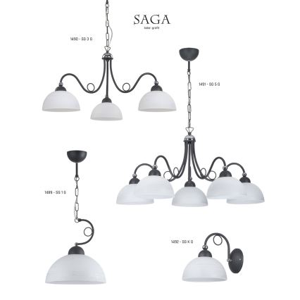 Jupiter 1491 - Candelabro numa corrente SAGA 5xE27/60W/230V