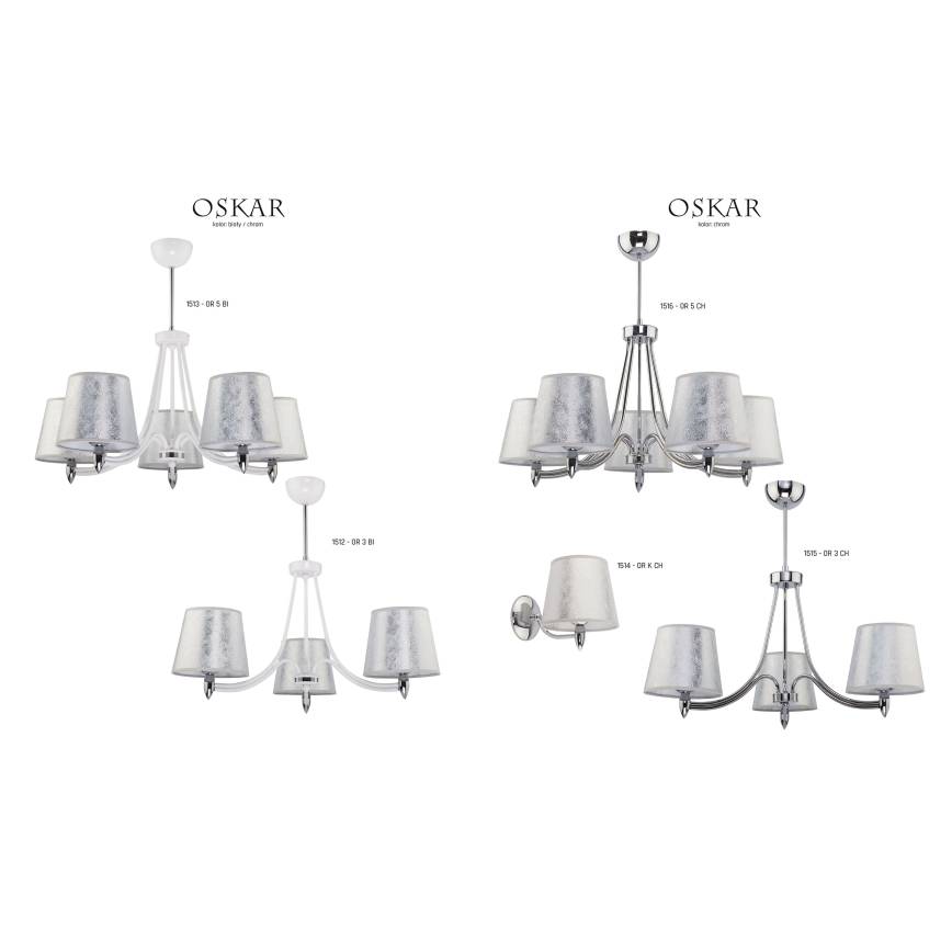 Jupiter 1512 - OR 3 bi - Candelabro pendente OSKAR 3xE27/60W