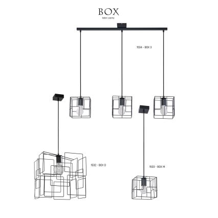 Jupiter 1533 - BOX M - Luz pendente BOX E27/60W