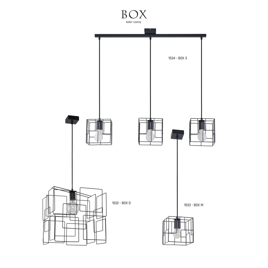 Jupiter 1533 - BOX M - Luz pendente BOX E27/60W