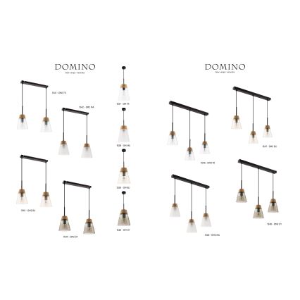 Jupiter 1543 - DM 2 BU - Luz pendente DOMINO 2xE27/60W