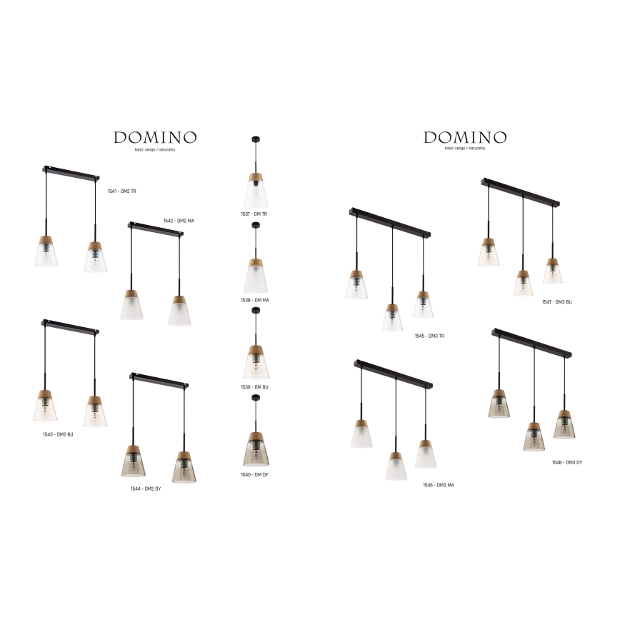Jupiter 1545 - DM 3 TR - Luz pendente DOMINO 3xE27/60W