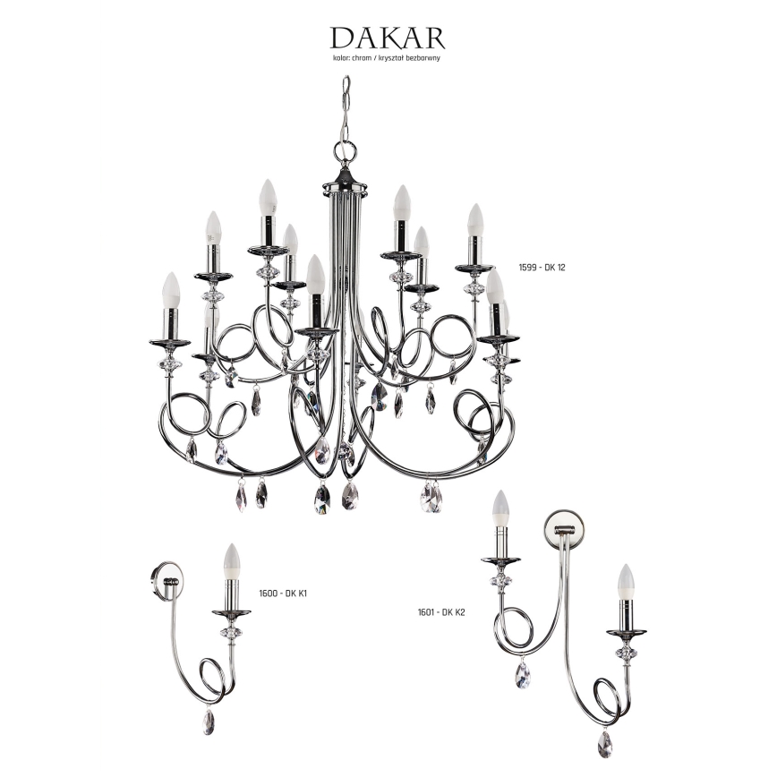 Jupiter 1601 - DK K2 CH - Luz de parede DAKAR 2xE14/40W