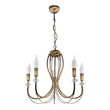Jupiter 1611 - Candelabro numa corrente MELODY 5xE14/40W/230V bronze pátina