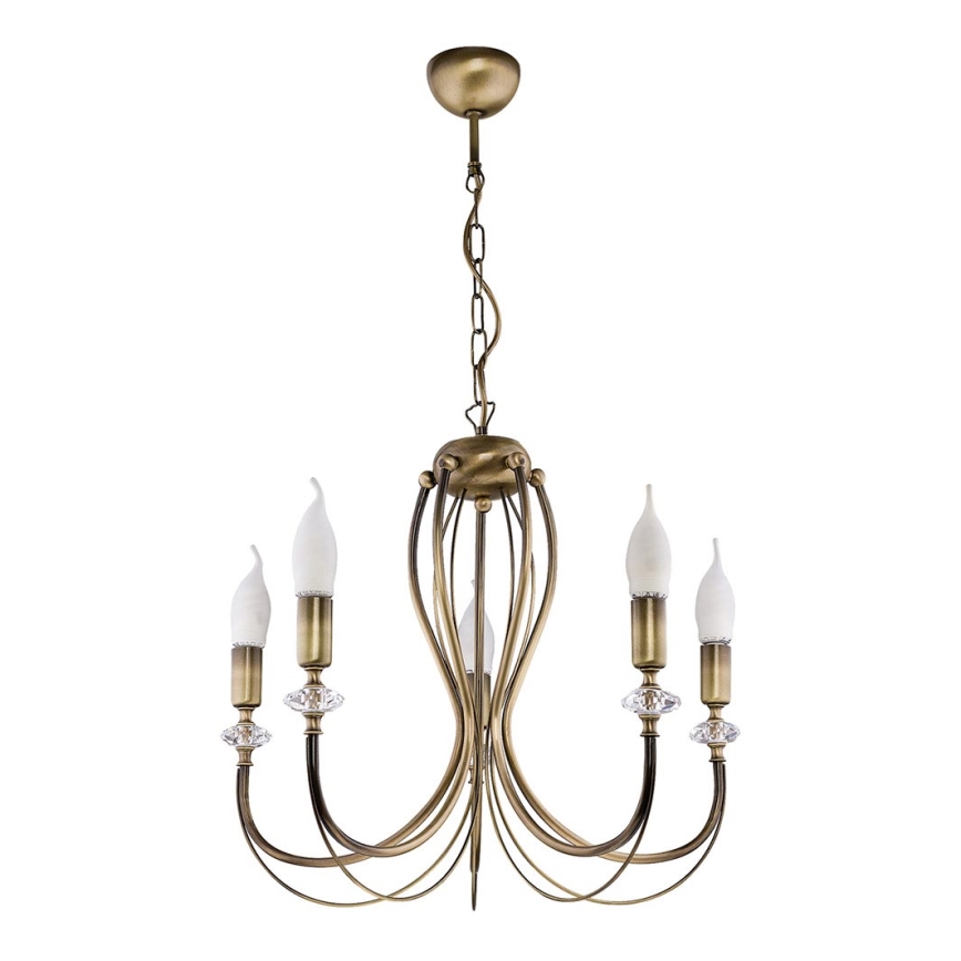 Jupiter 1611 - Candelabro numa corrente MELODY 5xE14/40W/230V bronze pátina