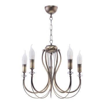 Jupiter 1634 - Candelabro numa corrente MELANI 5xE14/40W/230V bronze pátina