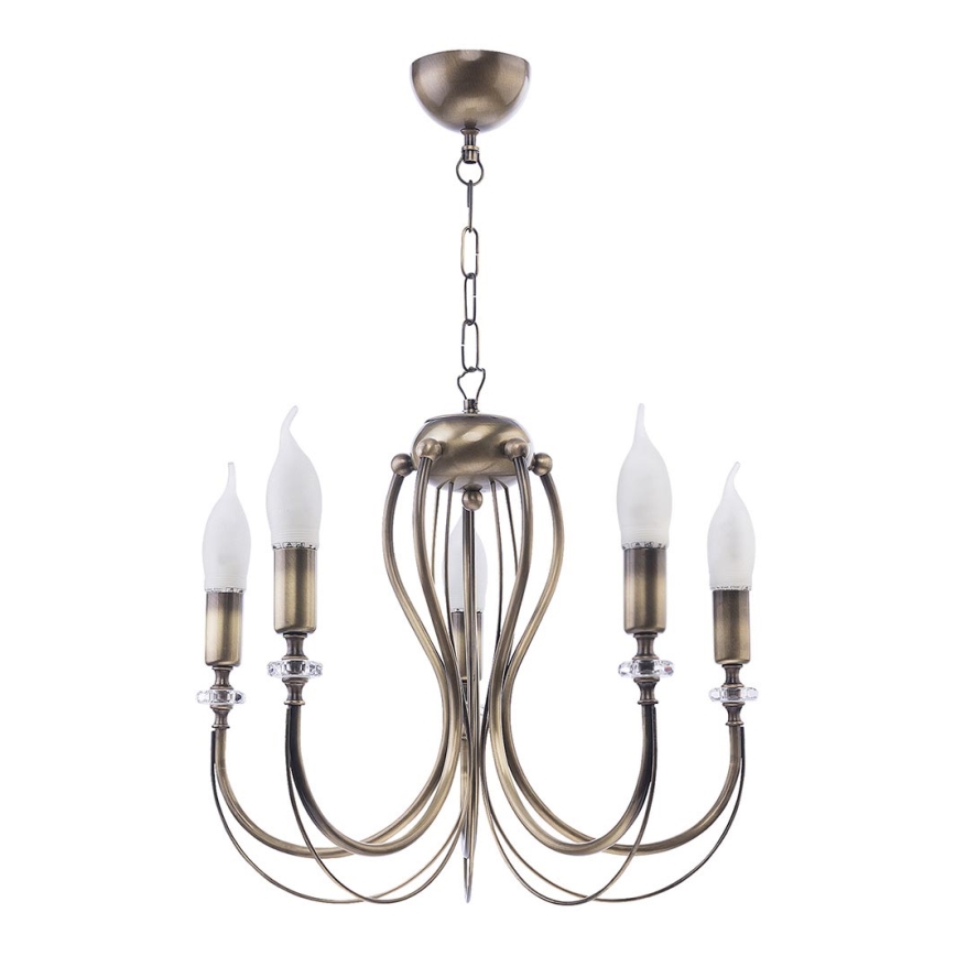 Jupiter 1634 - Candelabro numa corrente MELANI 5xE14/40W/230V bronze pátina