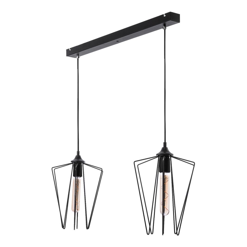 Jupiter 1643 - Candelabro suspenso SAO 2xE27/60W/230V preto