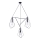 Jupiter 1663 - Candeeiro suspenso KAIR 3xE27/60W/230V preto/cromado brilhante