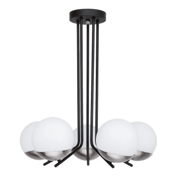Jupiter 1724 - Candeeiro suspenso SANTA 5xE14/40W/230V cromado brilhante