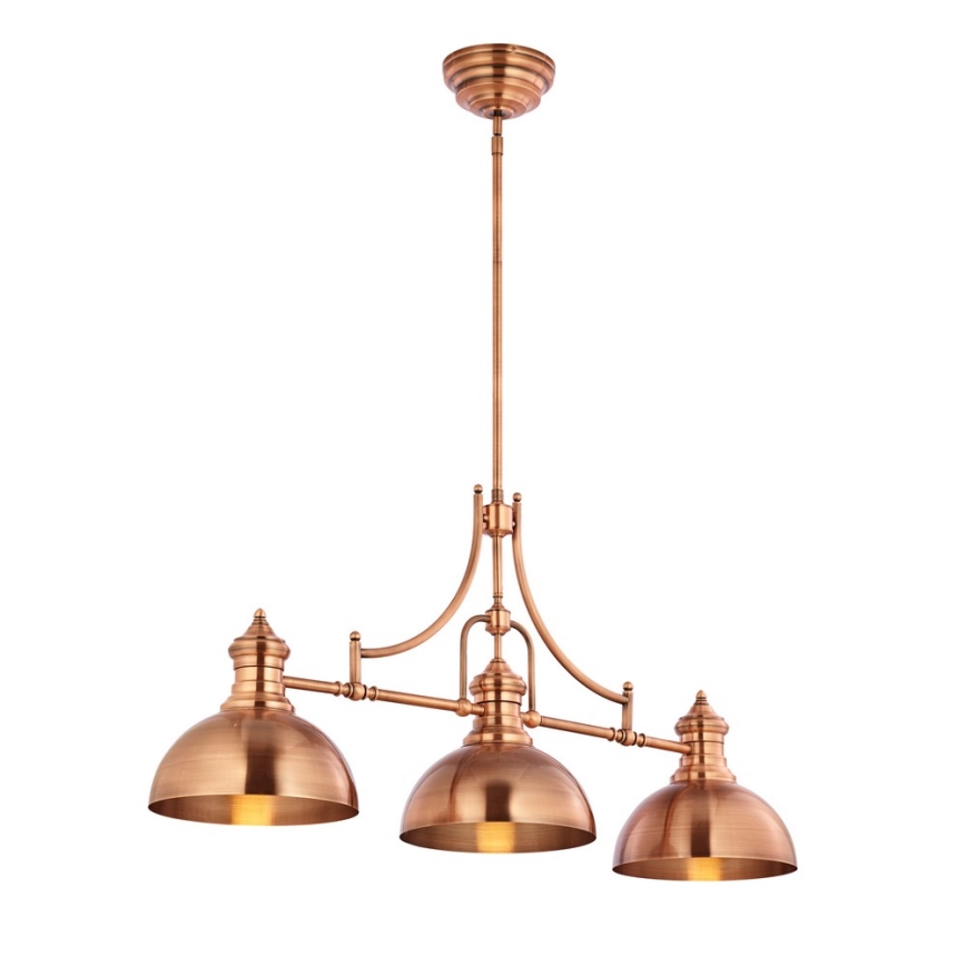 Jupiter 1791 - PT3 - Candelabro pendente PLATINO 3xE27/60W/230V cobre