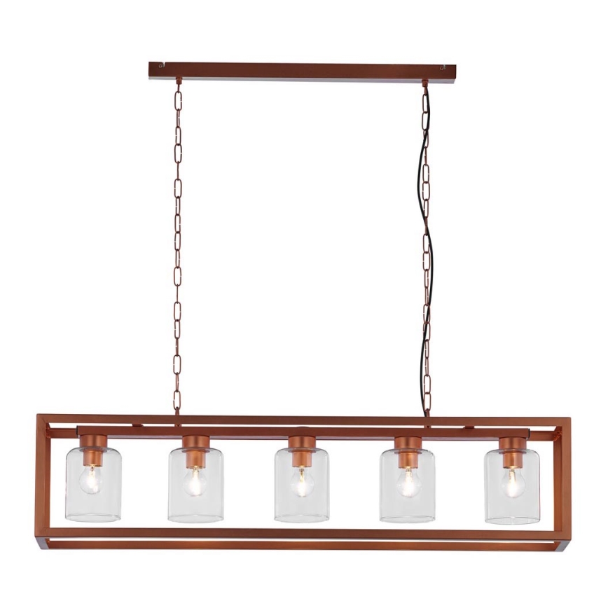 Jupiter 1804 - MC5 - Candelabro numa corrente MACARI 5xE27/60W/230V cobre