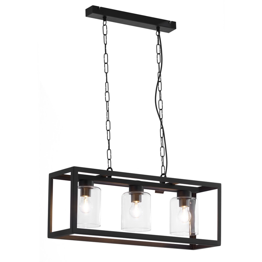 Jupiter 1805 - MC3 - Candelabro numa corrente MACARI 3xE27/60W/230V preto antigo