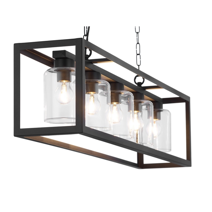 Jupiter 1806 - MC5 - Candelabro numa corrente MACARI 5xE27/60W/230V preto antigo