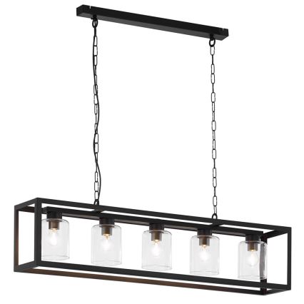 Jupiter 1806 - MC5 - Candelabro numa corrente MACARI 5xE27/60W/230V preto antigo