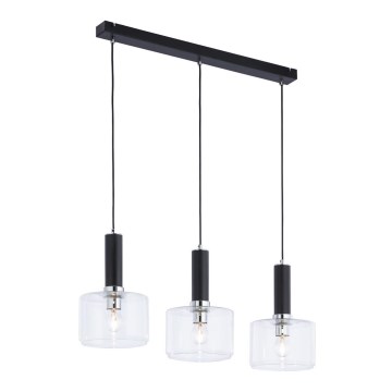 Jupiter 1857 - VA3 - Candeeiro suspenso VANES 3xE27/60W/230V cromado brilhante/preto