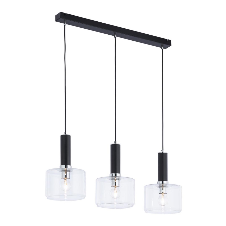 Jupiter 1857 - VA3 - Candeeiro suspenso VANES 3xE27/60W/230V cromado brilhante/preto