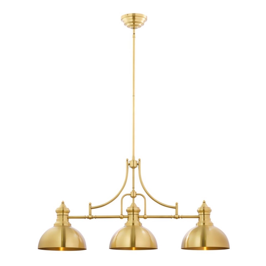 Jupiter 1915 - Candelabro suspenso PLATINO 3xE27/60W/230V latão