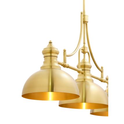 Jupiter 1915 - Candelabro suspenso PLATINO 3xE27/60W/230V latão