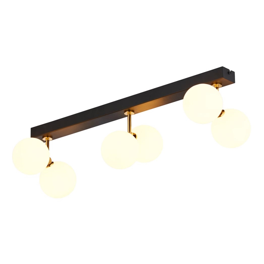 Jupiter 1920 - Candelabro montado à superfície LUNA 6xG9/40W/230V preto/latão