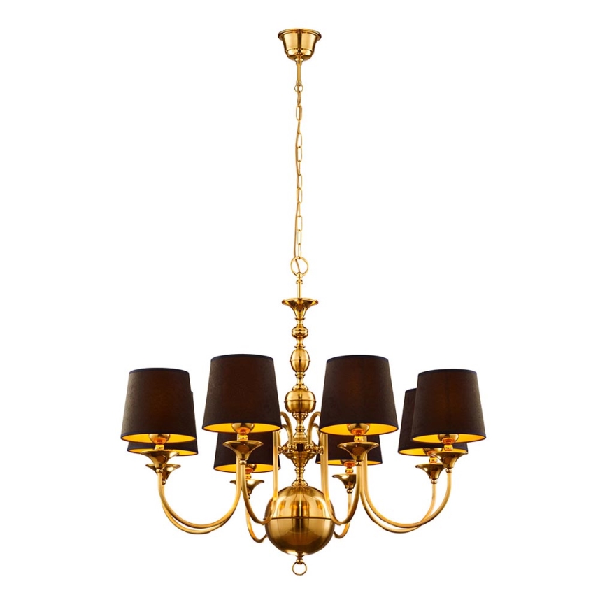 Jupiter 1952 - Candelabro suspenso BATUMI 8xE27/40W/230V preto/latão