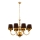 Jupiter 1952 - Candelabro suspenso BATUMI 8xE27/40W/230V preto/latão