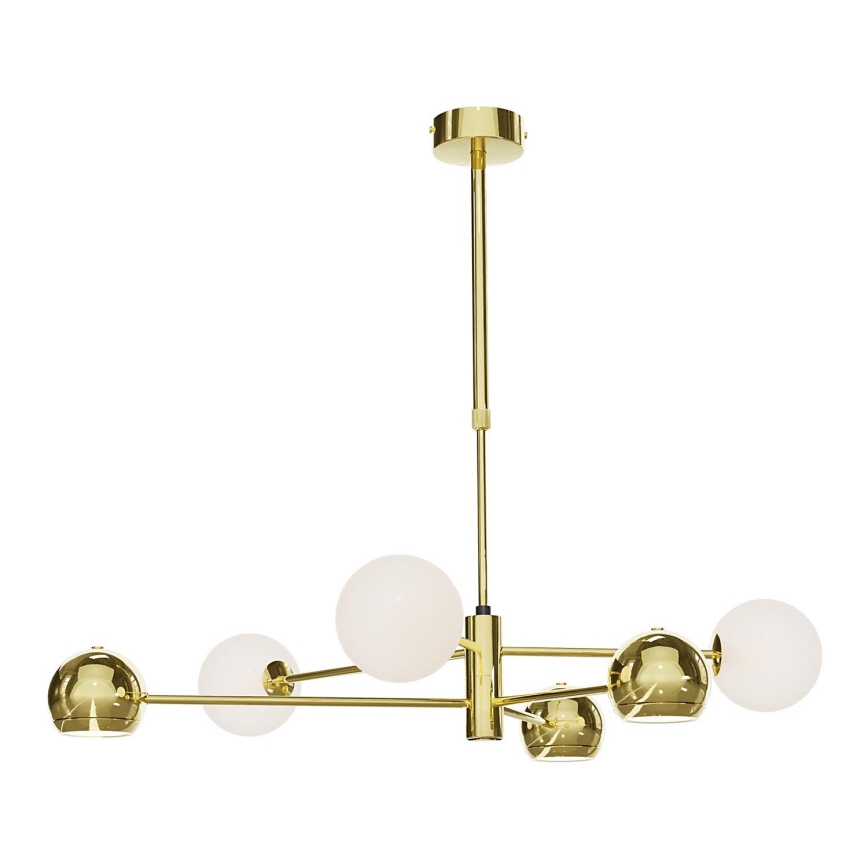 Jupiter 1962 - Candelabro suspenso MOKA 3xGU10/10W/230V + 3xG9/10W/230V dourada/branco