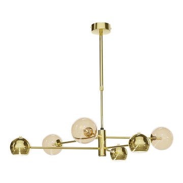 Jupiter 1963 - Candelabro suspenso MOKA 3xGU10/10W/230V + 3xG9/10W/230V dourada/bege