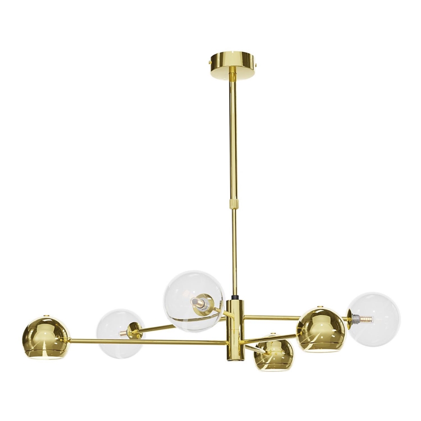 Jupiter 1964 - Candelabro suspenso MOKA 3xGU10/10W/230V + 3xG9/10W/230V dourada/transparente