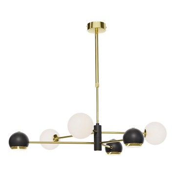 Jupiter 1965 - Candelabro suspenso MOKA 3xGU10/10W/230V + 3xG9/10W/230V dourada/preto/branco