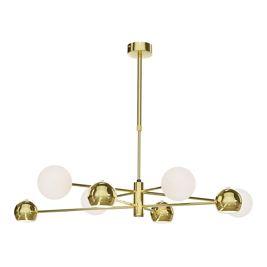 Jupiter 1968 - Candelabro suspenso MOKA 4xGU10/10W/230V + 4xG9/10W/230V dourada/branco